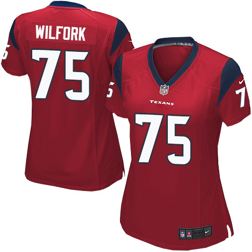 Women's Limited Vince Wilfork Nike Jersey Red Alternate - #75 NFL Houston Texans